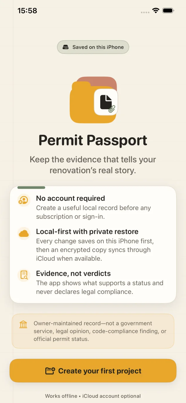 Permit Passport private record welcome screen